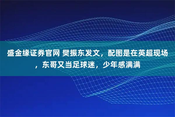 盛金缘证券官网 樊振东发文，配图是在英超现场，东哥又当足球迷，少年感满满